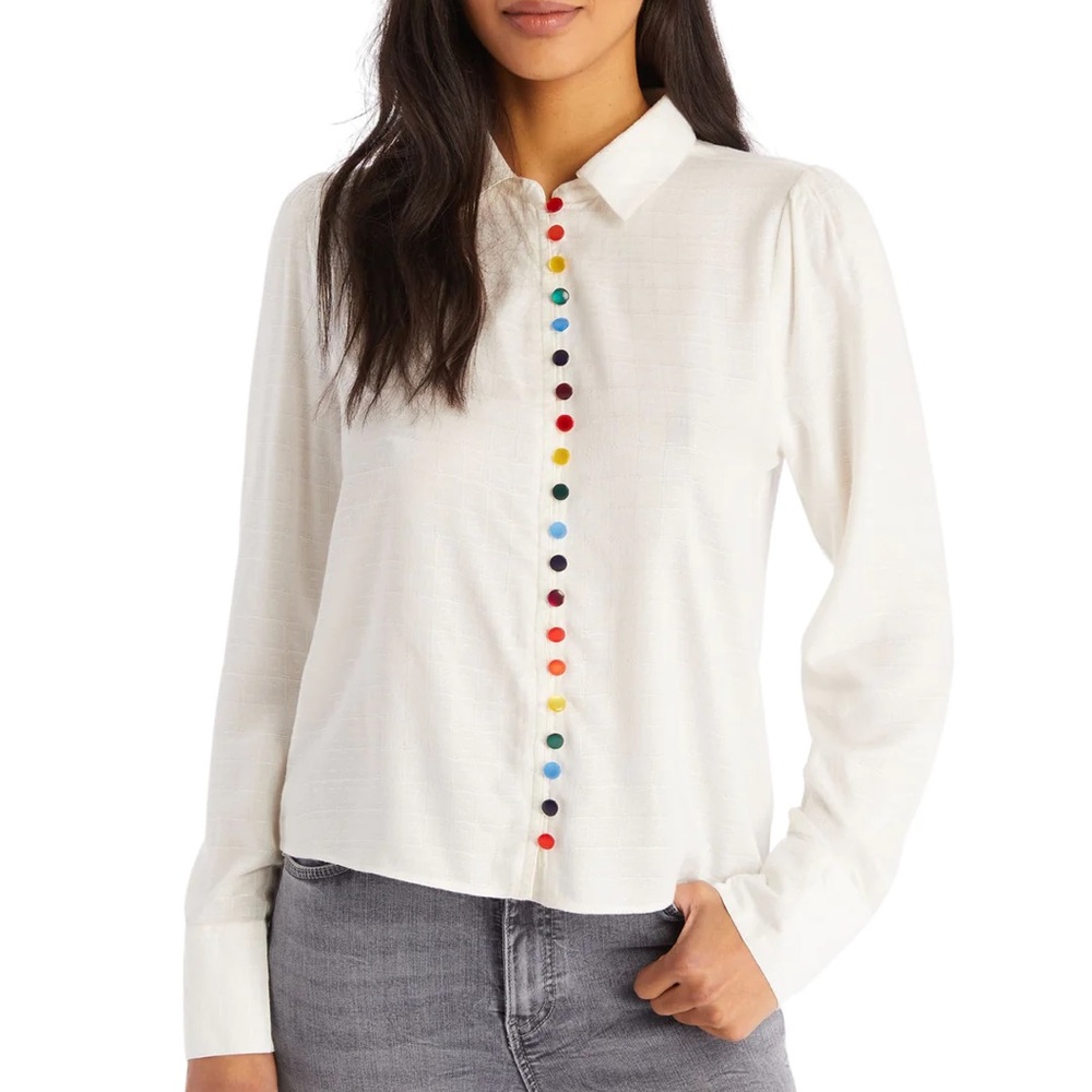 White long sleeve button down